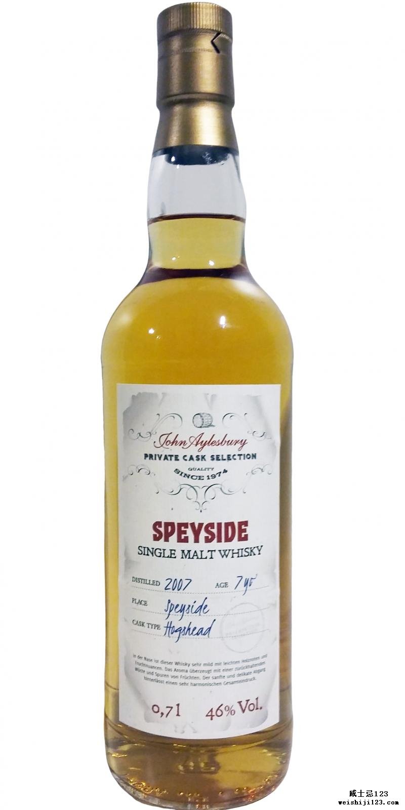 Speyside Distillery 2007 JAy