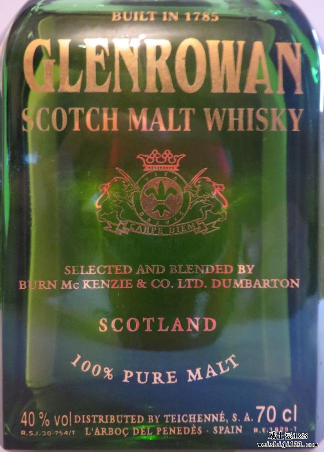 Glenrowan Scotch Malt Whisky BMcK