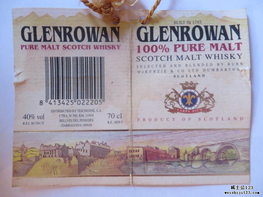 Glenrowan Scotch Malt Whisky BMcK