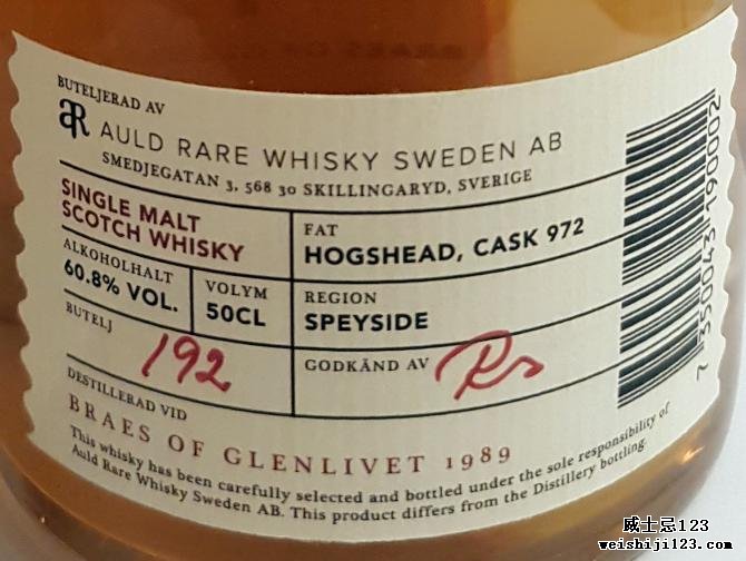 Braes of Glenlivet 1989 ArW