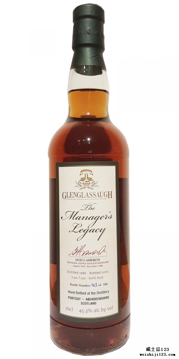Glenglassaugh 1986 The Manager's Legacy