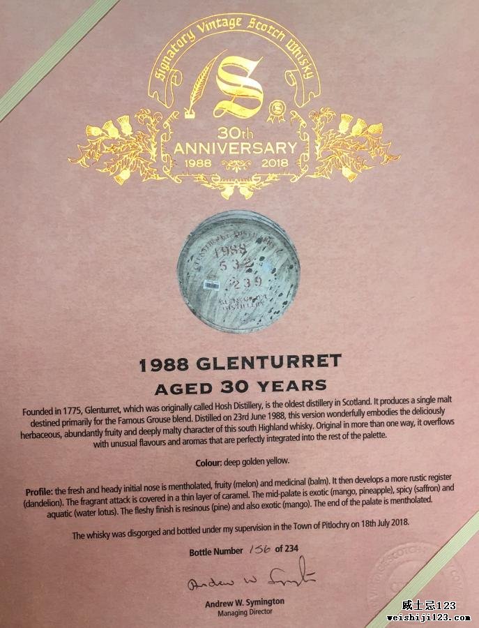 Glenturret 1988 SV