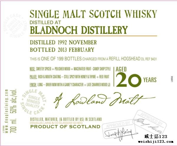 Bladnoch 1992 DL