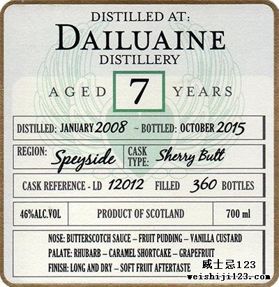Dailuaine 2008 DoD