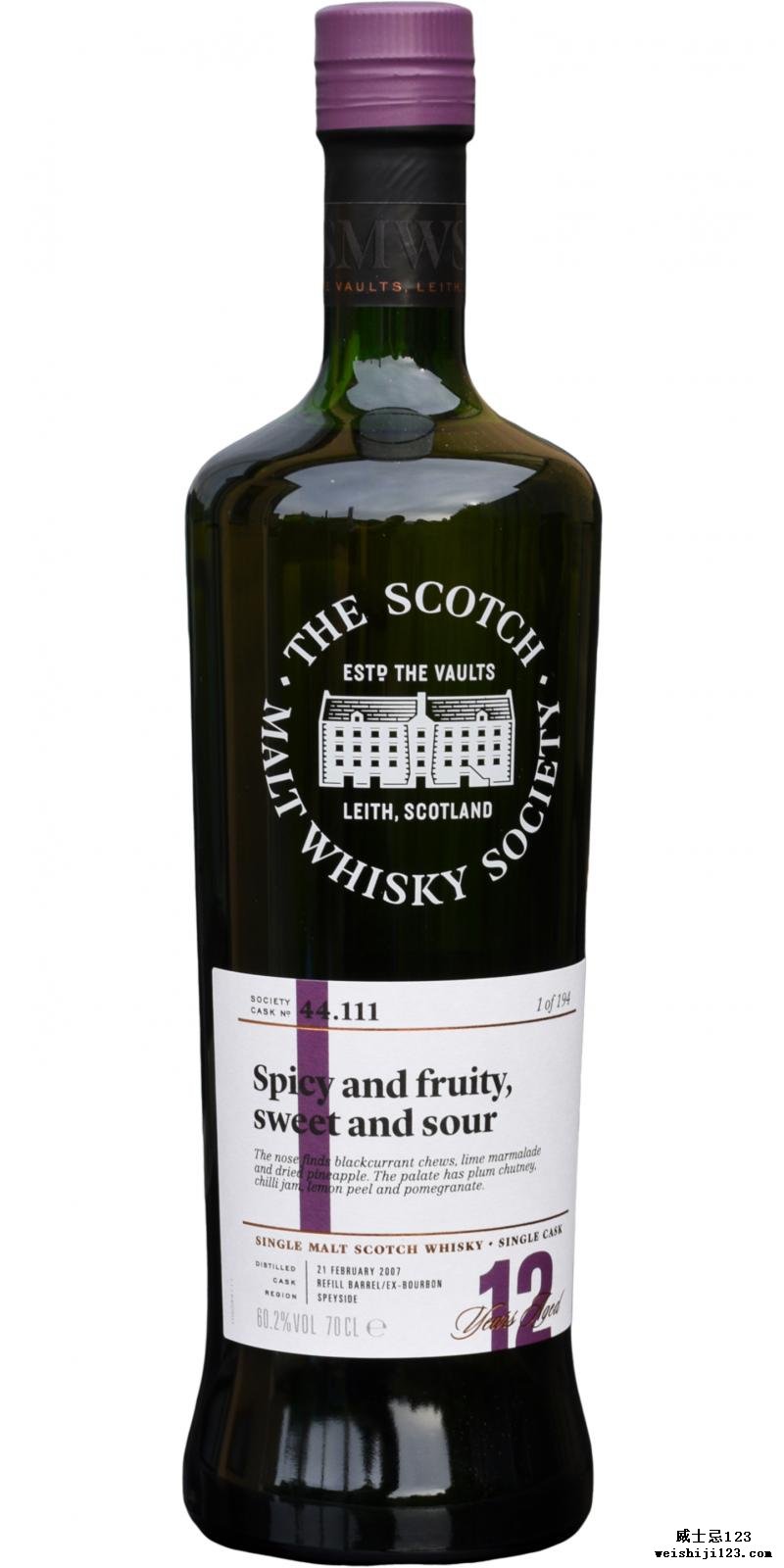 Craigellachie 2007 SMWS 44.111