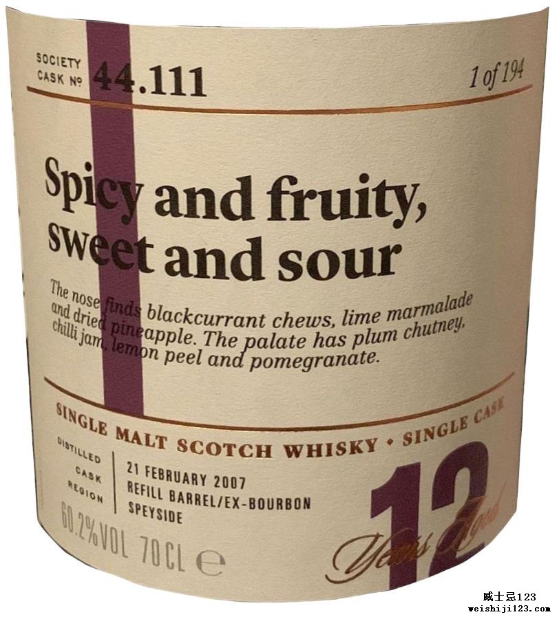 Craigellachie 2007 SMWS 44.111