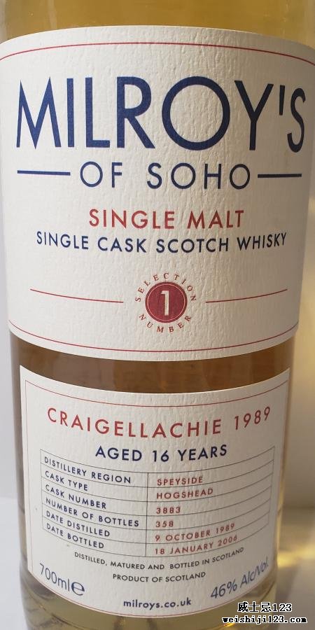 Craigellachie 1989 Soh