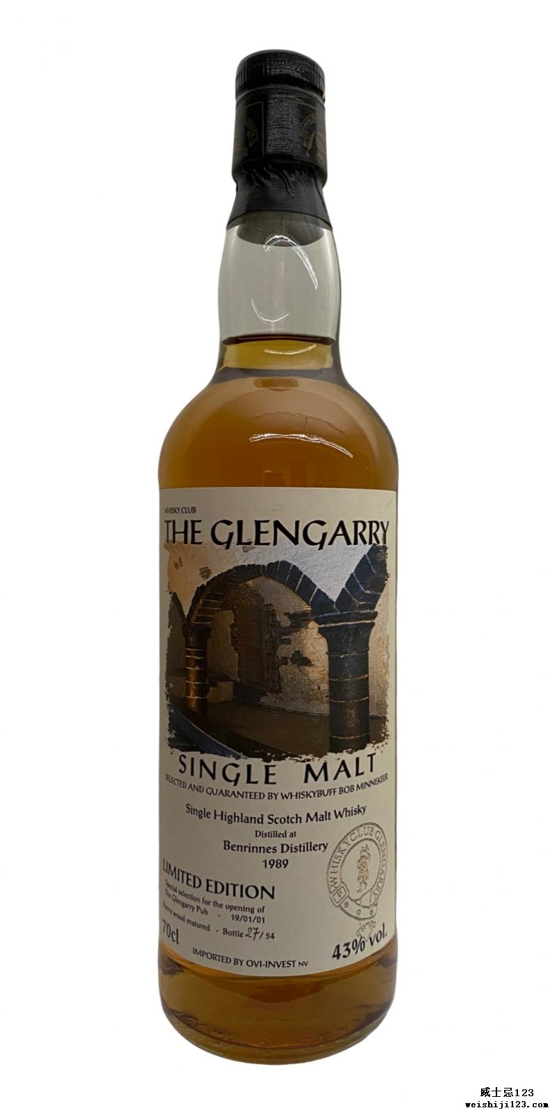 Benrinnes 1989 sv The Glengarry whisky club