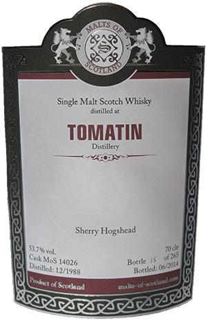 Tomatin 1988 MoS