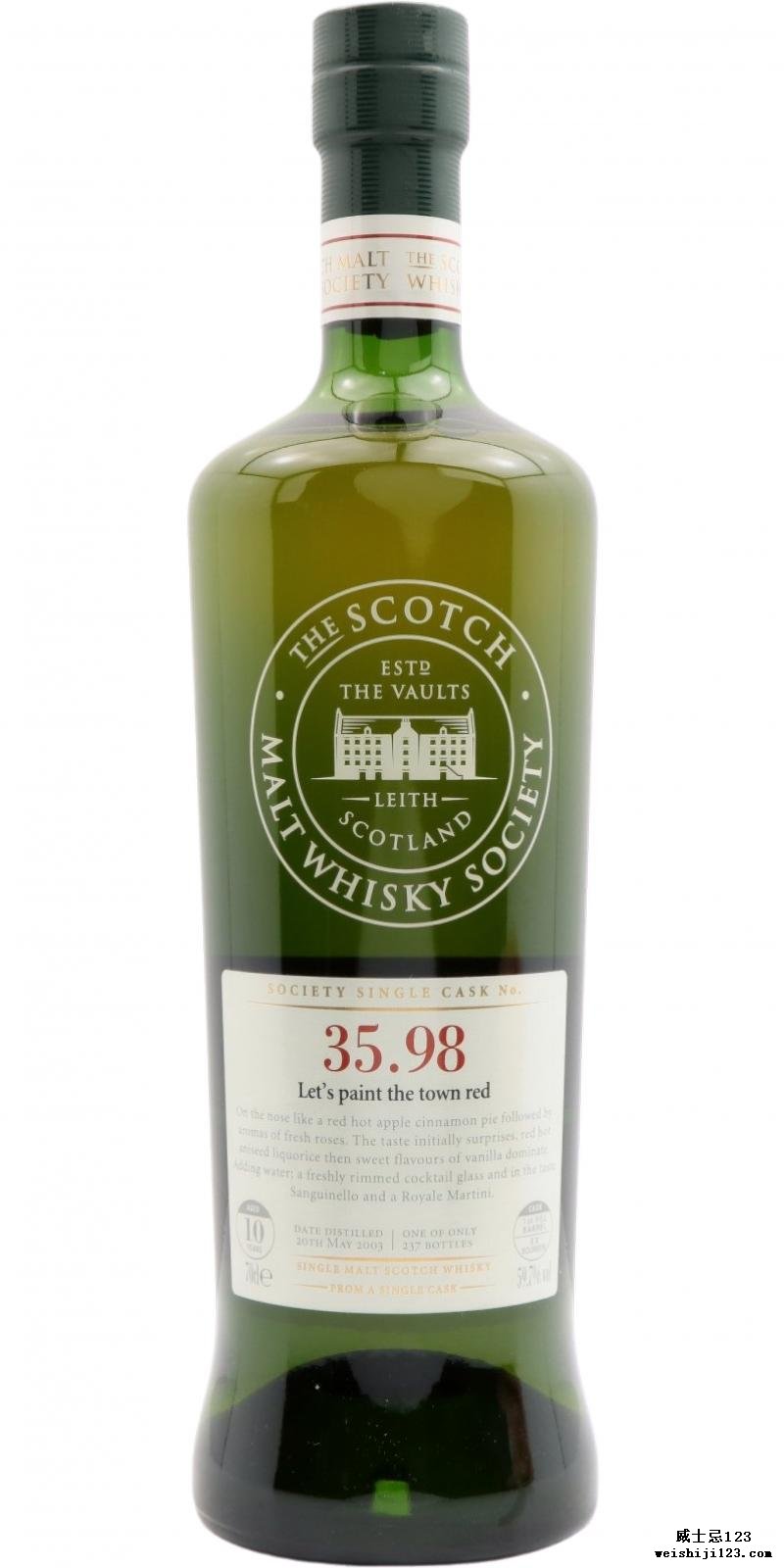 Glen Moray 2003 SMWS 35.98