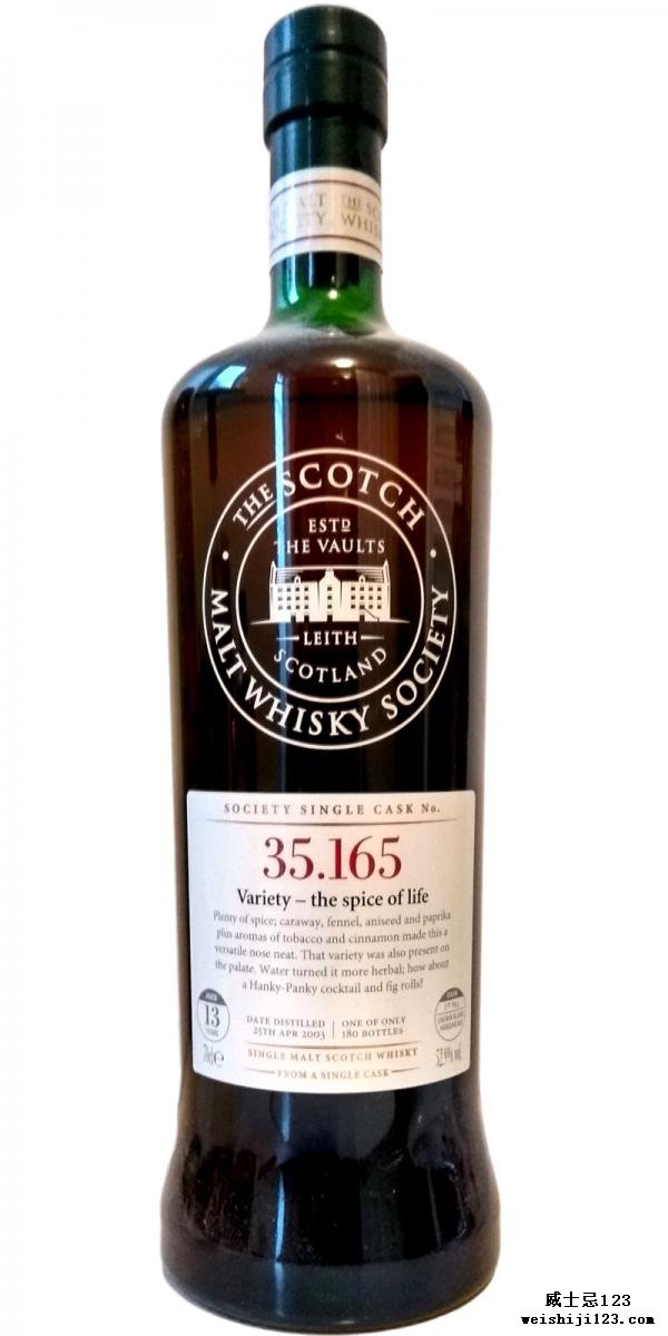 Glen Moray 2003 SMWS 35.165