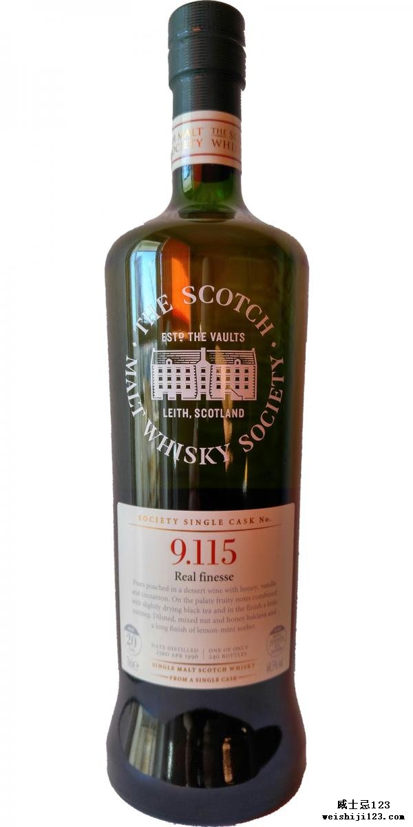 Glen Grant 1996 SMWS 9.115