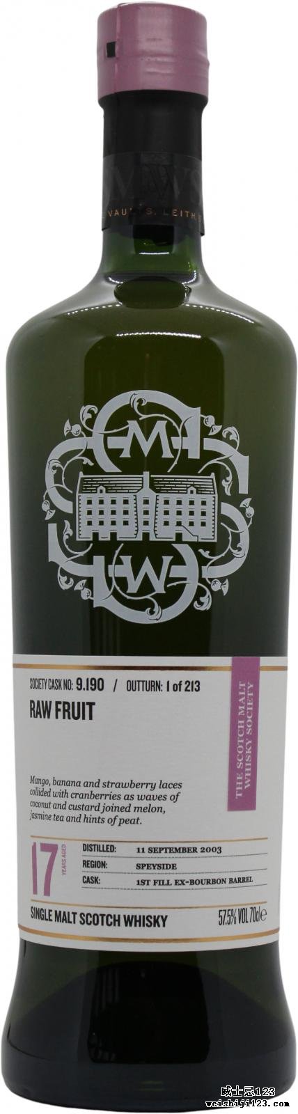 Glen Grant 2003 SMWS 9.190