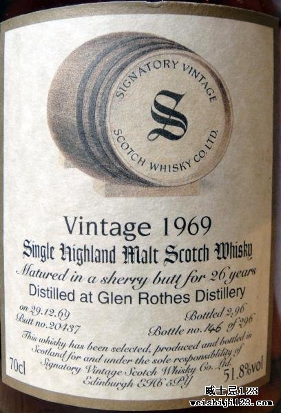 Glenrothes 1969 SV