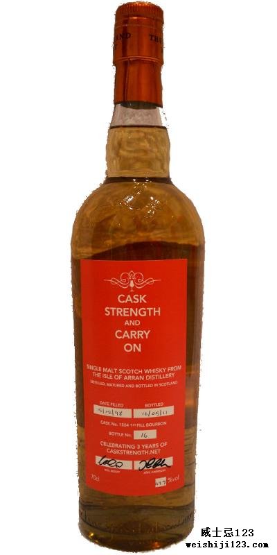 Arran 1998 - Cask Strength and Carry On