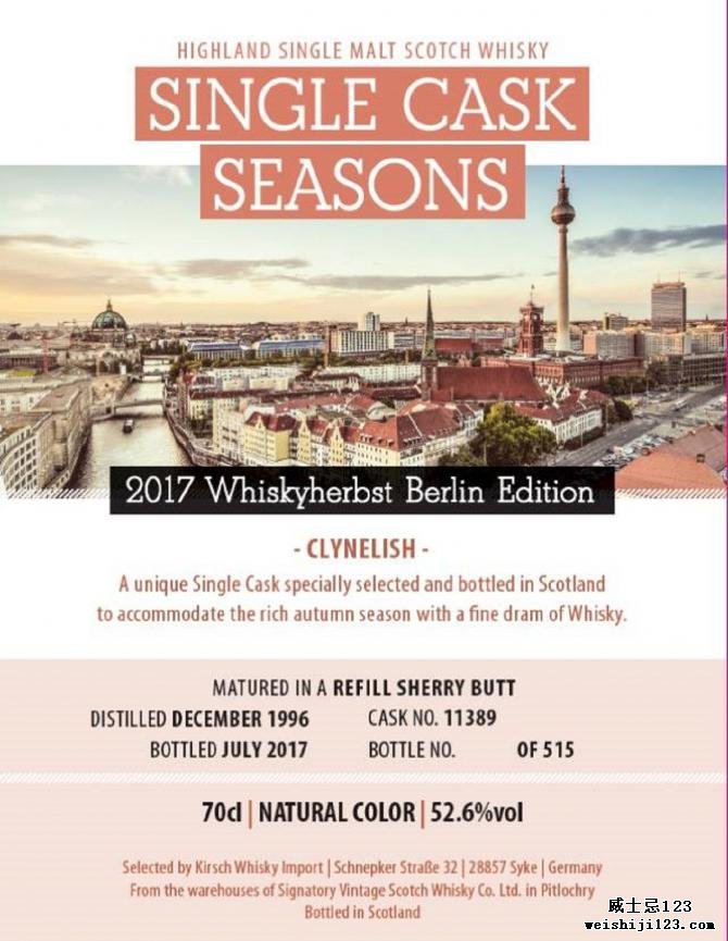 Clynelish 1996 SV Whiskyherbst Berlin Edition