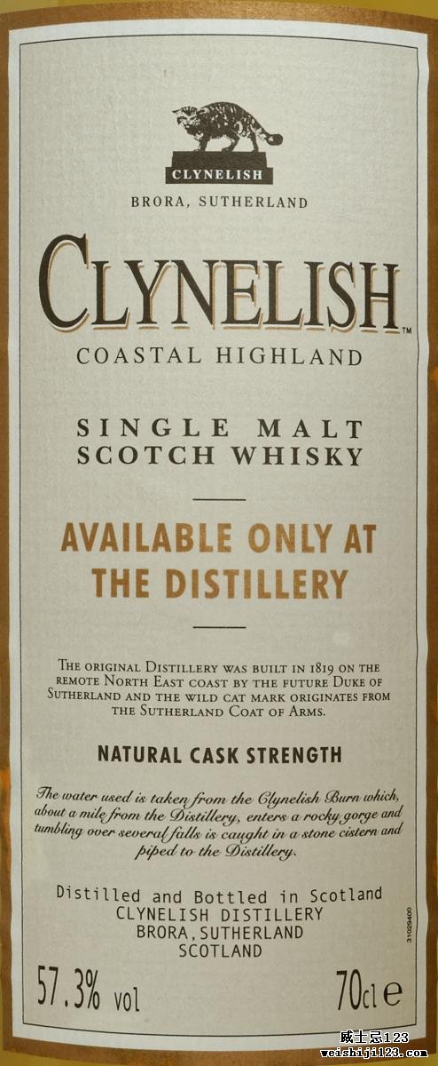 Clynelish Available only at the Distillery