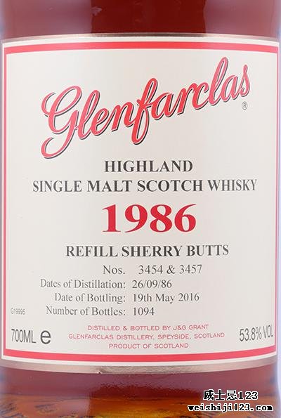 Glenfarclas 1986 - Refill Sherry Butts