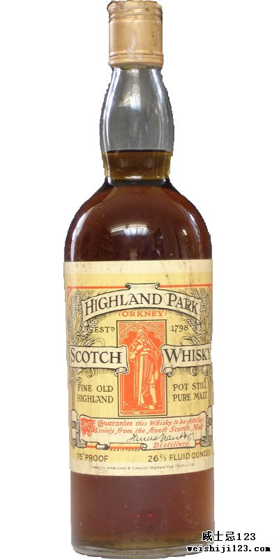 Highland Park Fine Old Highland Pot Still Pure Malt