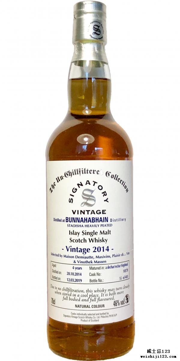 Bunnahabhain 2014 SV Staoisha Heavily Peated