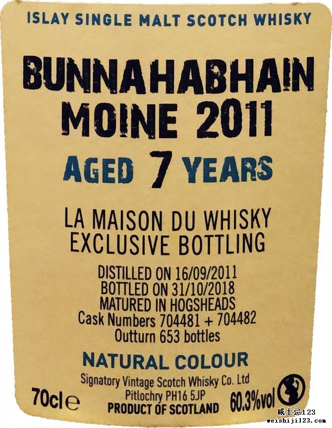 Bunnahabhain 2011 SV Moine