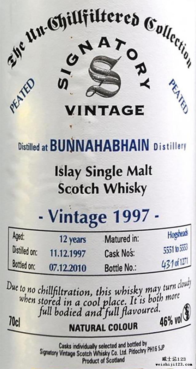 Bunnahabhain 1997 SV