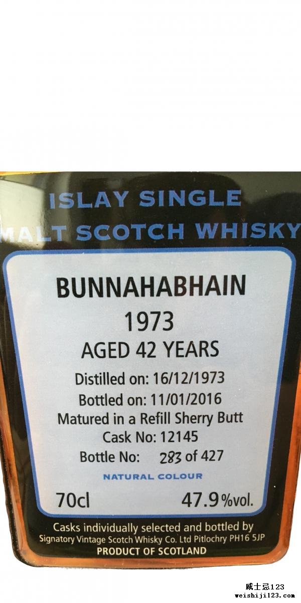 Bunnahabhain 1973 SV