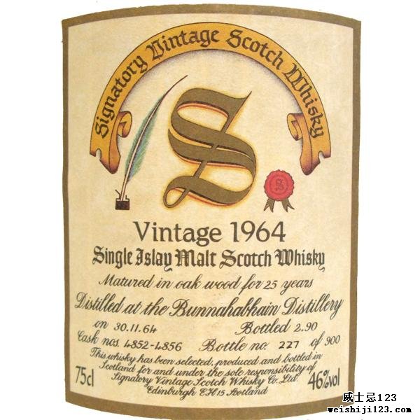 Bunnahabhain 1964 SV