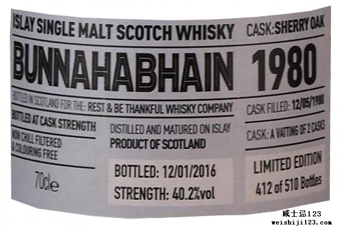 Bunnahabhain 1980 RBTW