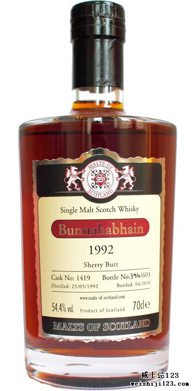 Bunnahabhain 1992 MoS