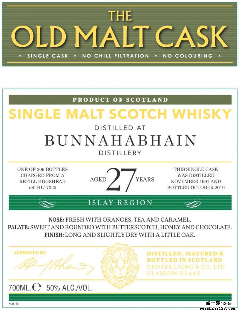 Bunnahabhain 1991 HL