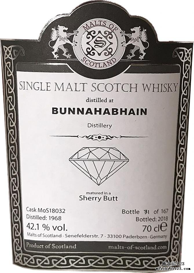 Bunnahabhain 1968 MoS