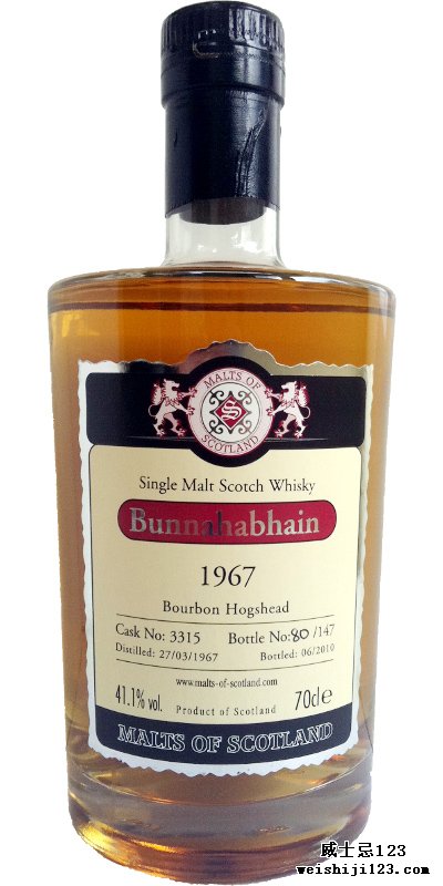 Bunnahabhain 1967 MoS