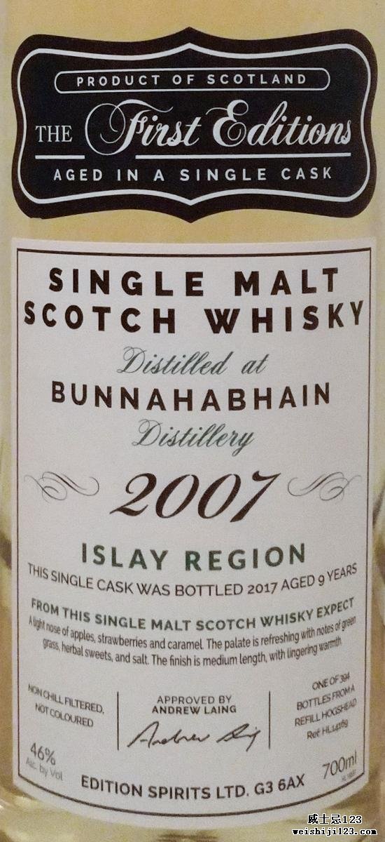 Bunnahabhain 2007 ED