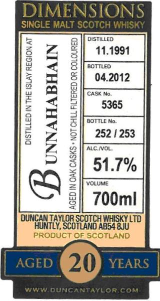 Bunnahabhain 1991 DT