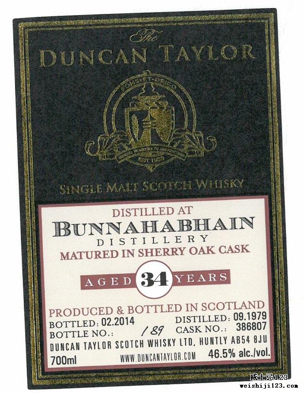 Bunnahabhain 1979 DT