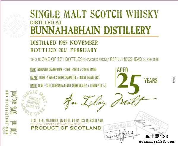 Bunnahabhain 1987 DL