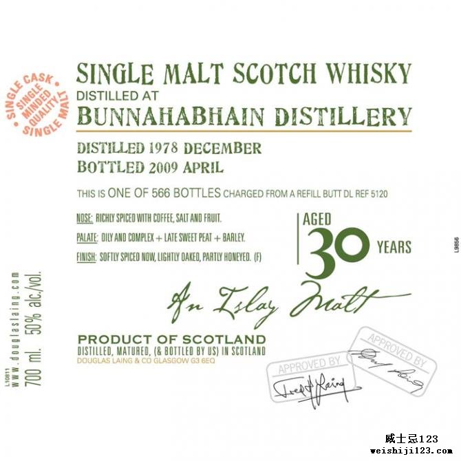 Bunnahabhain 1978 DL