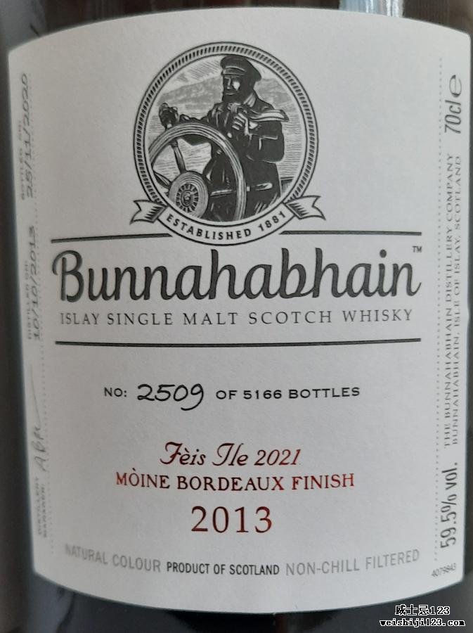 Bunnahabhain 2013 Mòine