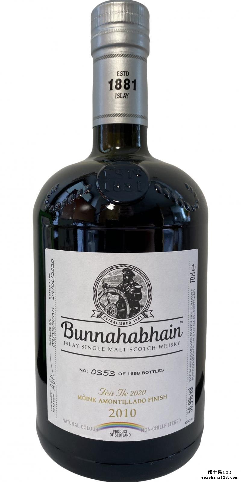 Bunnahabhain 2010 Mòine