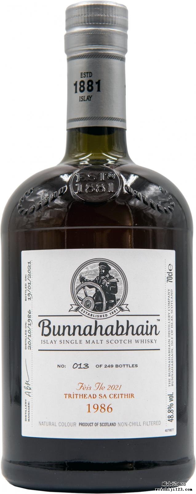 Bunnahabhain 1986 Tritheads’a Ceithir