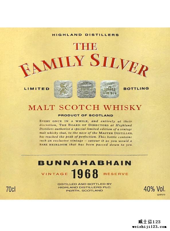 Bunnahabhain 1968 The Family Silver