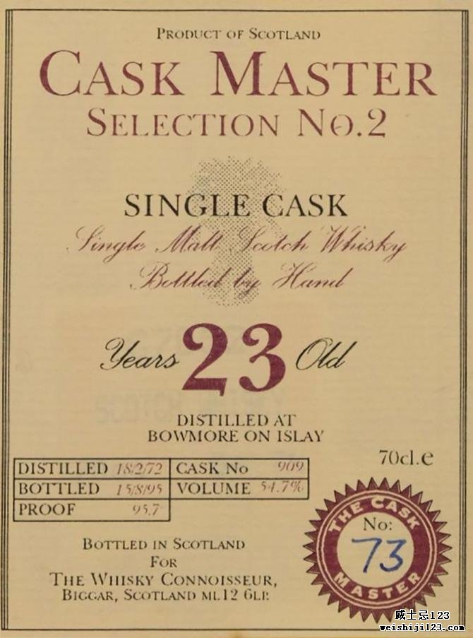 Bowmore 1972 WC