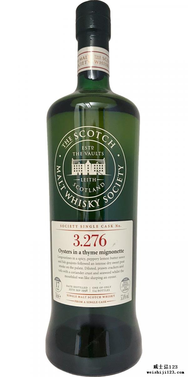 Bowmore 1998 SMWS 3.276