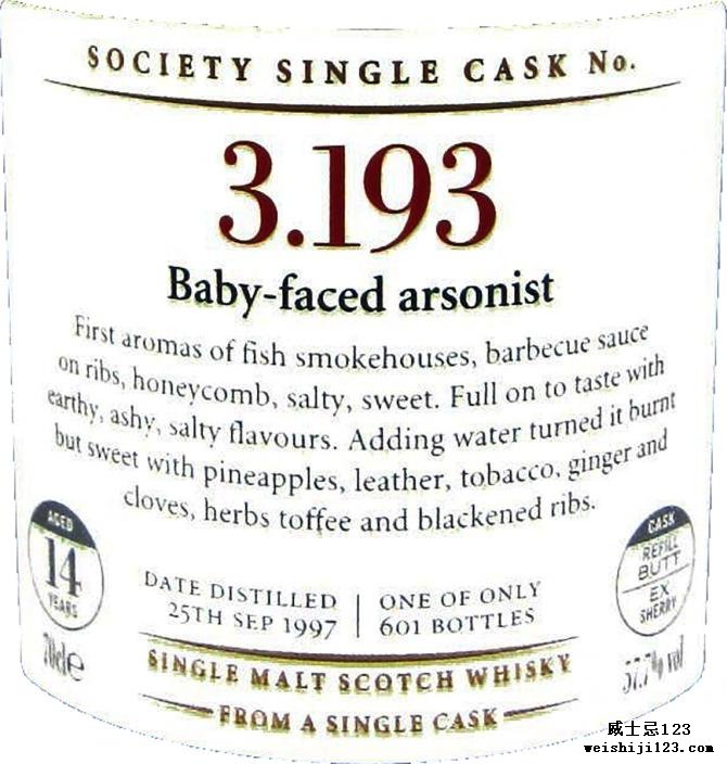 Bowmore 1997 SMWS 3.193