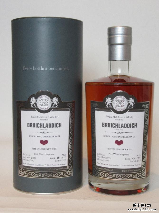 Bruichladdich 2003 - The Valentines Kiss MoS