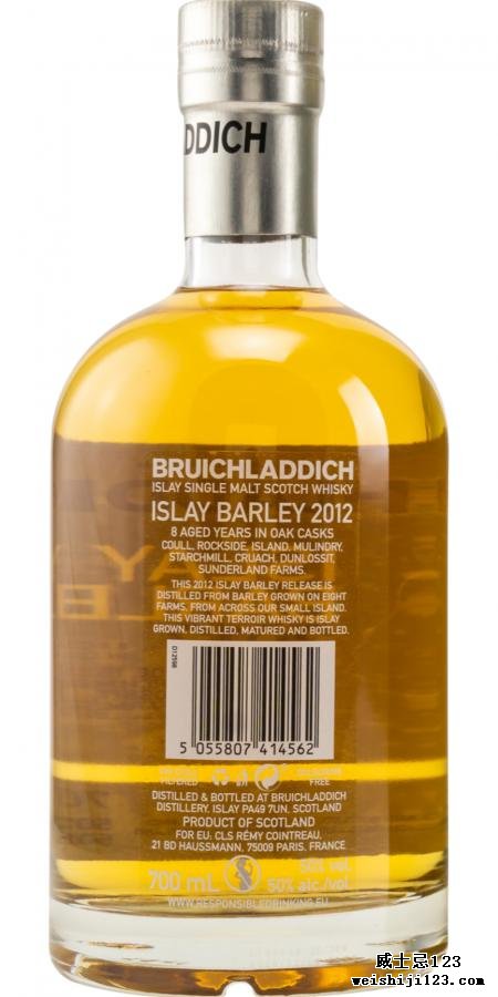 Bruichladdich 2012 Islay Barley