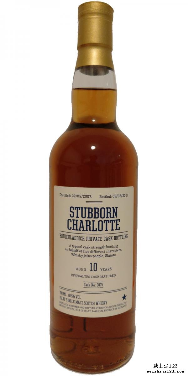 Bruichladdich 2007 - Stubborn Charlotte