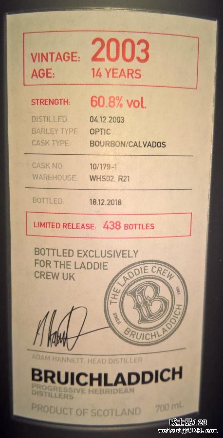 Bruichladdich 2003