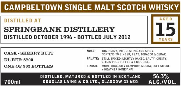 Springbank 1996 DL